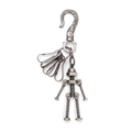 Portachiavi robot punk vintage in metallo argento antico con clip multi-gancio moda - Argento Antico