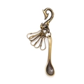 Portachiavi vintage hip hop con ciondolo a cucchiaio e gancio in ottone anticato - Bronzo