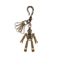 Porte-clés robot squelette punk en bronze vintage avec plusieurs attaches à clips - Bronze