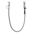 Catena da vita punk hip-hop unisex con gancio inciso e dettaglio in pelle borchiata - Pelle Nera