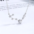 Elegante collana Grande Carro in argento sterling 925 con pietre di zircone cubico - Argento 925 / Oro Bianco