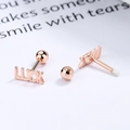 Orecchini a perno LUCK in argento sterling 925 oro rosa con chiusura a vite sicura - Oro rosa