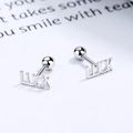 Orecchini a perno Luck in argento S925 con chiusura a vite a sfera minimalista - Oro Bianco