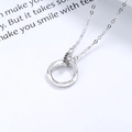 Collana Mobius in argento S925 con pietre nere e incisione fall in love - Argento 925 / Uomini Colore Oro Bianco