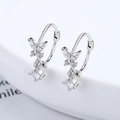 Orecchini a fiocco in argento 925 con zirconi brillanti e pendenti a forma di marquise - Oro Bianco