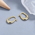 Orecchini a goccia a forma di U in argento sterling S925 dorato su fondo materico - Argento 925 / Oro