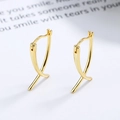 Orecchini a croce geometrici minimalisti in argento sterling S925 con finitura dorata - Argento 925 / Oro/Paio
