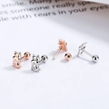 S925 sterling silver cartoon calf stud earrings in rose gold and silver finish with screw backs - White Gold / Cow