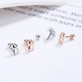 S925 sterling silver ox zodiac screw-back stud earrings in silver and rose gold - Sheep