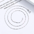 Elegant 999 sterling silver wave chain necklace for women with reflective twisted texture - 925 Silver / White Gold