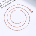 Minimalist 999 sterling silver necklace chain in rose gold finish with spiral link design - 925 Silver / Rose Gold