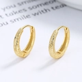 Orecchini a cerchio minimalisti in argento dorato opaco con elegante trama larga - Argento 925 / Oro/Paio