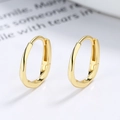 Polished golden Möbius 925 sterling silver hoop earrings with elegant twisted design - 925 Silver / Gold