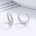 Orecchini a cerchio in argento sterling 925 con finitura satinata da donna - Argento 925 / Oro Bianco/Paio