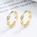 Eleganti orecchini a cerchio a catena in argento 925 con finitura dorata lucida - Argento 925 / Oro