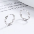 Orecchini a cerchio a catena in argento sterling 925 con finitura lucida a specchio - Argento 925 / Argento