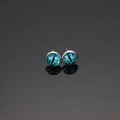 Boucles d'oreilles œil de dragon bleu style cyberpunk en acier inoxydable poli - Œil Bleu (X363-A) / Mauvais Œil Bleu