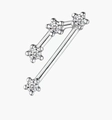 925 Sterling Silber Stern-Ohrklemmen mit vier Zirkonia-Steinen im Sternen-Design - 925er Silber / Stier