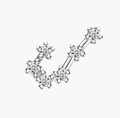 Ohrstecker aus 925er Silber im Sternbild-Design mit glitzernden Zirkonia-Steinen - 925er Silber / Zwillinge