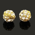 Orecchini magnetici scintillanti per uomo e donna con strass dorati e design moderno - Oro