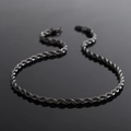 Klassieke zwarte touwketting met gedraaid spiraalontwerp voor een minimalistische hiphopstijl - Zwarte Touwketting (55cm) / 55cm