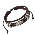 Bracciale retrò multistrato in pelle con ciondolo ala d'argento e corda intrecciata - Stile Ala Vintage