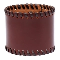Punk-Stil breites dunkelbraunes Lederarmband für Herren mit Vintage-Flechtdetails - Braun