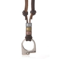 Retro leren ketting met verstelbaar koord en creatieve metalen hanger in de vorm van een aansteker - Aanstekervorm Accessoire