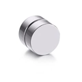 Minimalistischer silberner Magnet-Ohrstecker in Zylinderform mit poliertem Metallfinish - Silberner Polierter Zylindrischer Stil (X075-B) Paar