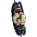 Bracelet multicouche en cuir Capricorne avec breloque zodiaque et perles tressées - Capricorne
