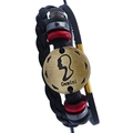 Multilayer leather bracelet with bronze Gemini charm and red decorative beads - Gemini
