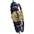 Multilayer black leather Virgo zodiac bracelet with bronze charm and wooden beads - Virgo