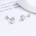 Orecchini a perno irregolari in argento 925 con chiusura a vite e trama di roccia - Argento 925 / Oro Bianco/Paio