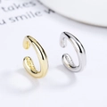 Minimalistische S925 Sterling Silber C-förmige Earcuffs in Gold und Silber Optik - Goldfarben (C-Form)