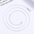 Classic 925 sterling silver bamboo link chain necklace with lobster clasp and extension - 925 Silver / Silver