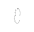 Verstellbarer 925 Sterling Silber Sternzeichen Ring mit vier funkelnden Zirkonia Steinen - Einstellbar Offen / Wassermann