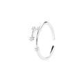 Minimalistischer 925er Silberring, verstellbar mit vier funkelnden Zirkonsteinen - Einstellbar Offen / Widder