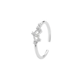 Verstellbarer Ring aus 925 Sterling Silber mit funkelnden Sternbild-Zirkonia - Einstellbar Offen / Zwillinge