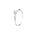 925 Sterling Silber Ring mit einer Gruppe aus funkelnden runden Zirkonia-Steinen - Einstellbar Offen / Krebs