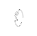Verstellbarer Ring aus 925er Sterlingsilber mit Zirkon-Besatz im Tierkreis-Design - Einstellbar Offen / Löwe