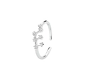 Verstellbarer Ring aus S925 Sterlingsilber mit Wellendesign und funkelnden Zirkonsteinen - Einstellbar Offen / Jungfrau