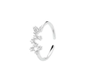 925 Silber Sternzeichen Ring mit glitzerndem Zirkonia Cluster in Silber-Finish - Einstellbar Offen / Schütze