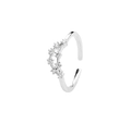 Verstellbarer Ring aus 925er Sterlingsilber mit funkelndem Zirkonia-Cluster - Einstellbar Offen / Steinbock