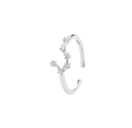 Offener Ring aus 925er Sterlingsilber mit funkelnden Sternbild-Zirkoniasteinen - Einstellbar Offen / Stier