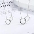 Collar Moebius de plata 925 con colgante de doble anillo y circonitas brillantes - Plata 925 / Estilo de Hombre