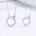 Collane di coppia in argento 925 con anelli intrecciati con trama di spine - Argento 925 / Stile Donna