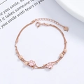 Pulsera garra de gato plata 925 oro rosa con esmalte rosa y cuentas esmeriladas - Plata 925 / Rosa oro