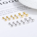Set de boucles d'oreilles en argent 925 avec motifs cœur et étoile dorés et argentés - Style Étoile / Or blanc