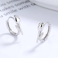 Minimalist 925 sterling silver tulip flower hoop earrings with high polish finish - 925 Silver / White Gold