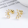 Orecchini in argento 925 con cristalli marquise e placcatura in oro giallo - Argento 925 / Oro
